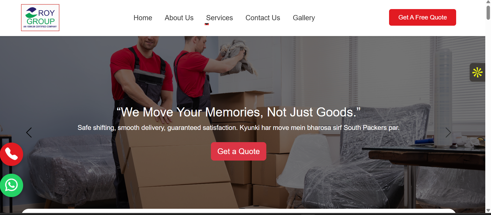 CA Packers and Movers Logistics Website